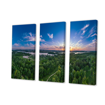 Rural Summer Sunset In Alabama - Landscapes Canvas Prints Set