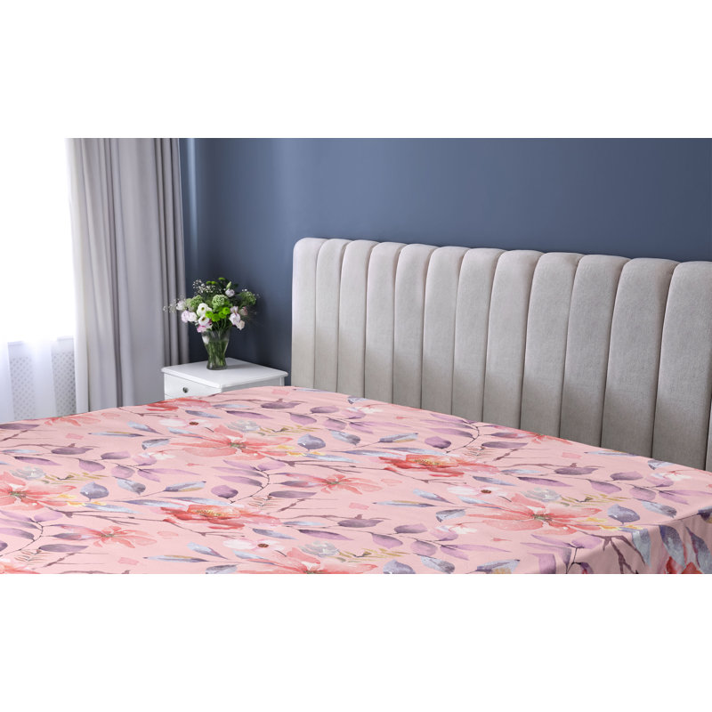 Drap-housse floral Ambesonne, Rose, mauve, terre de sienne brûlée / floral, Drap-housse de taille double