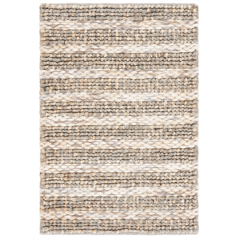 Natural Fiber Pit Loomed Jute Striped Rug, Rectangle 4' x 6'