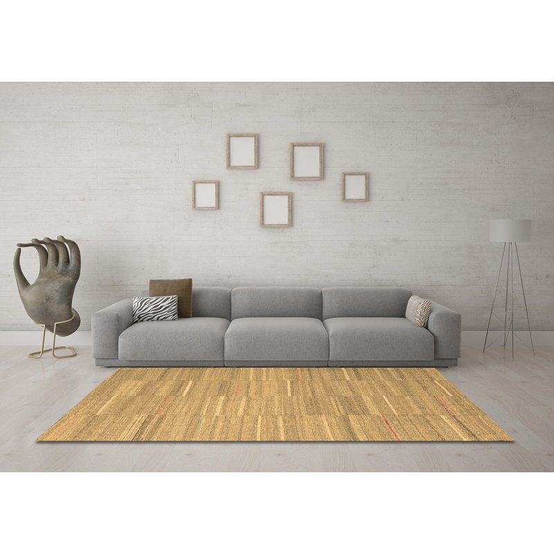 Washable Striped Indoor Rug, Round 6'