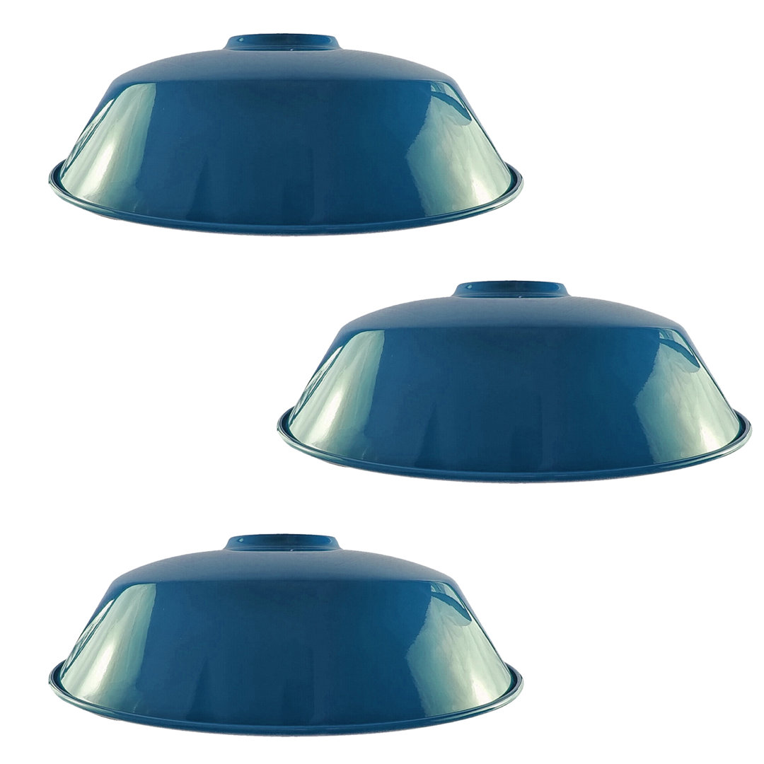 3 Pack Orange Retro Vintage Lampshade Easy Fit E27/B22 Base Industrial Pendant Metal 36Cm Lamp Light Shades For Bedroom,Living Room,Kitchen Any Indoor