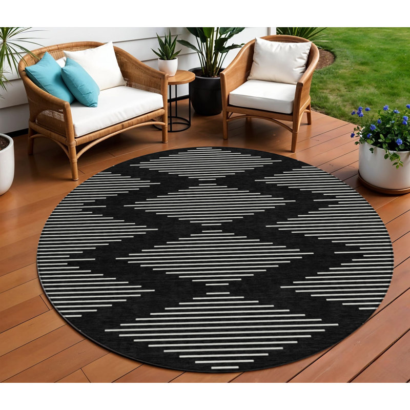 Tapis rond noir 8 po