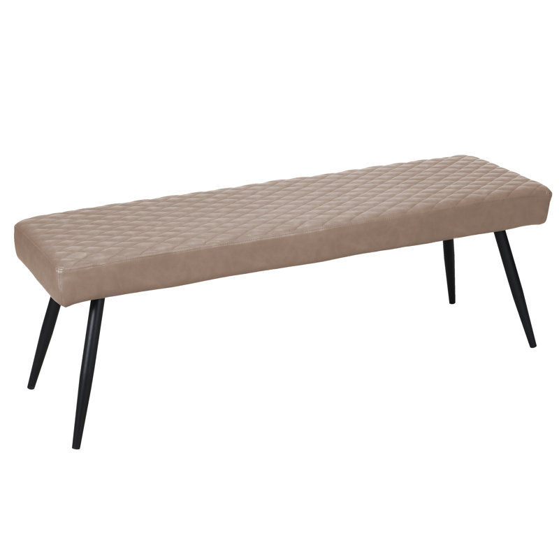 Banc rembourré en similicuir Lavren, Beige