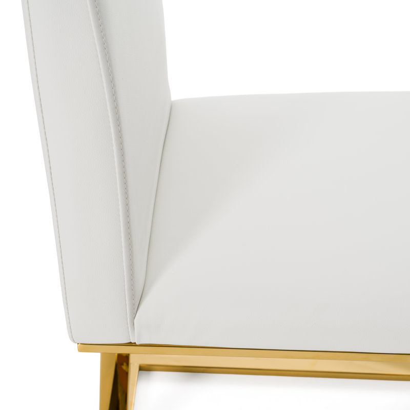 Chaise d'appoint rembourrée en blanc Chrishelle, Or