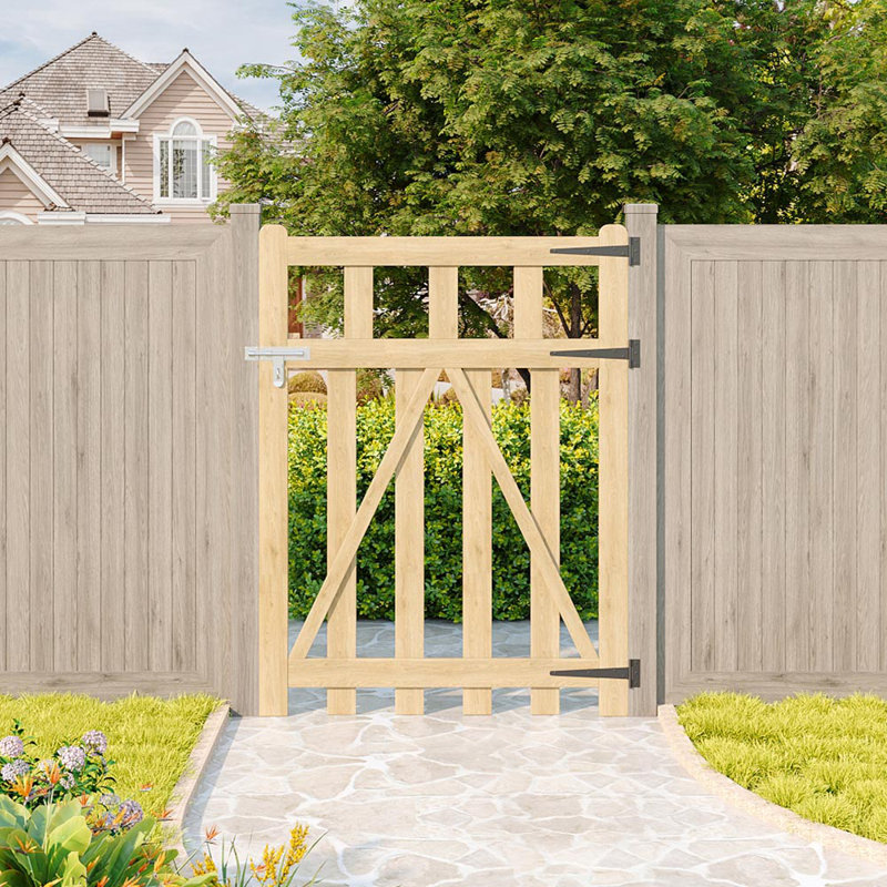 120 cm H Solid Wood Gate Fencing, 120 cm H x 90 cm W x 3 cm D