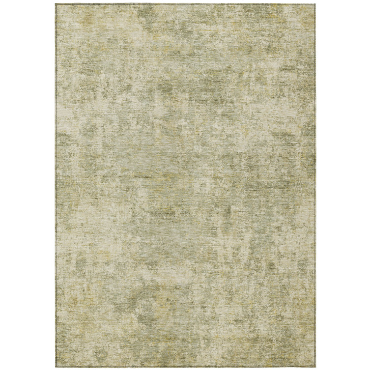 Machine Washable Indoor/Outdoor Xhevrie Sage Rug