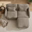 Canapé courbé Rosman avec repose-pieds, repose-pieds et coussins lombaires en chenille-133650893
