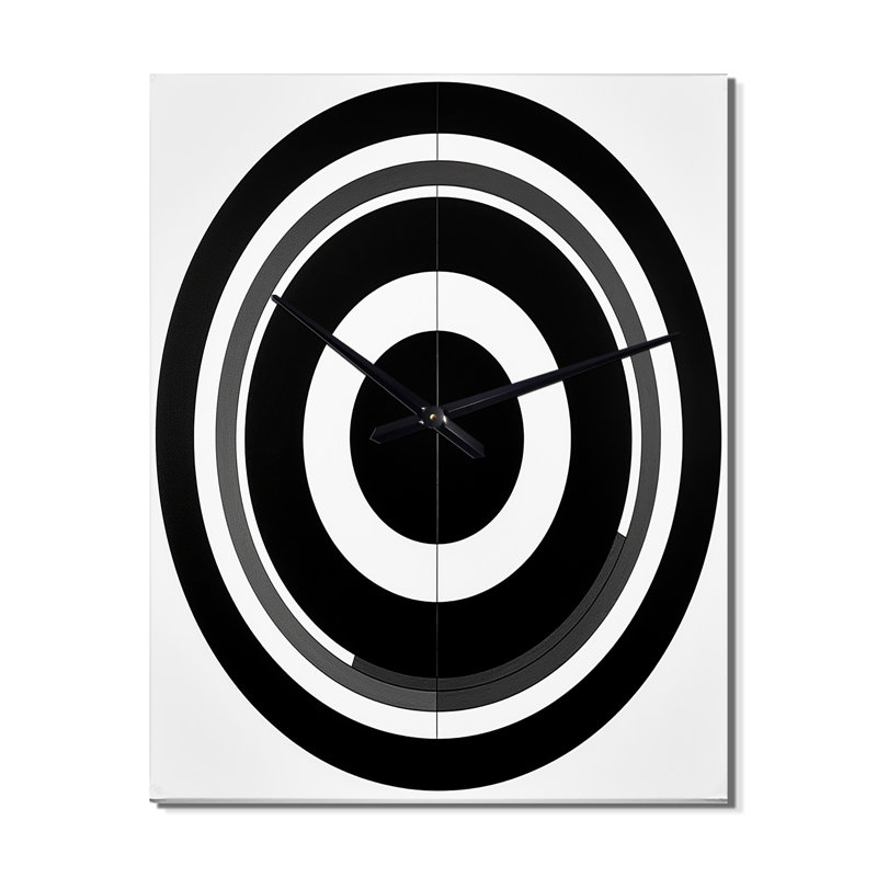 Horloge murale noire et blanche Bauhaus, H 28 po x l 12 po x P 1 po