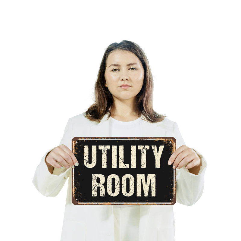 Enseigne utilitaire en aluminium 10 po x 14 po, H 10 po x l 14 po x P 0,1 po