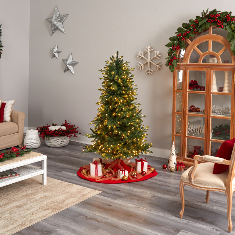 Lighted Artificial Christmas Tree, 6'