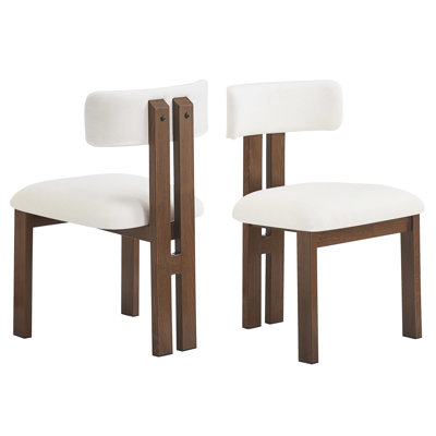 2 White Upholstered Dining Chairs With Metal Legs For A Comfortable And Relaxing Experience Modern   Of 2 , White, Elegant Room