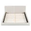 Grand lit plateforme tapissier avec tissu en velours