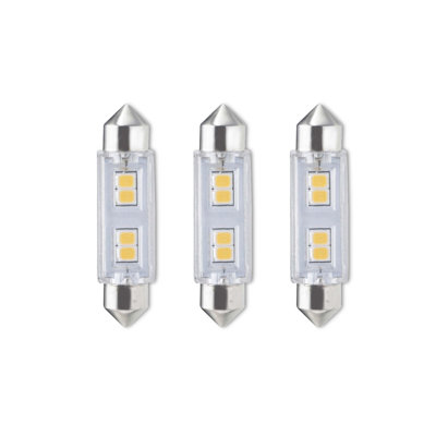 Ampoules à DEL festonnées Bulbrite T3, 20 W, blanc chaud (2 700 K), base feston, 12 V, paquet de 3