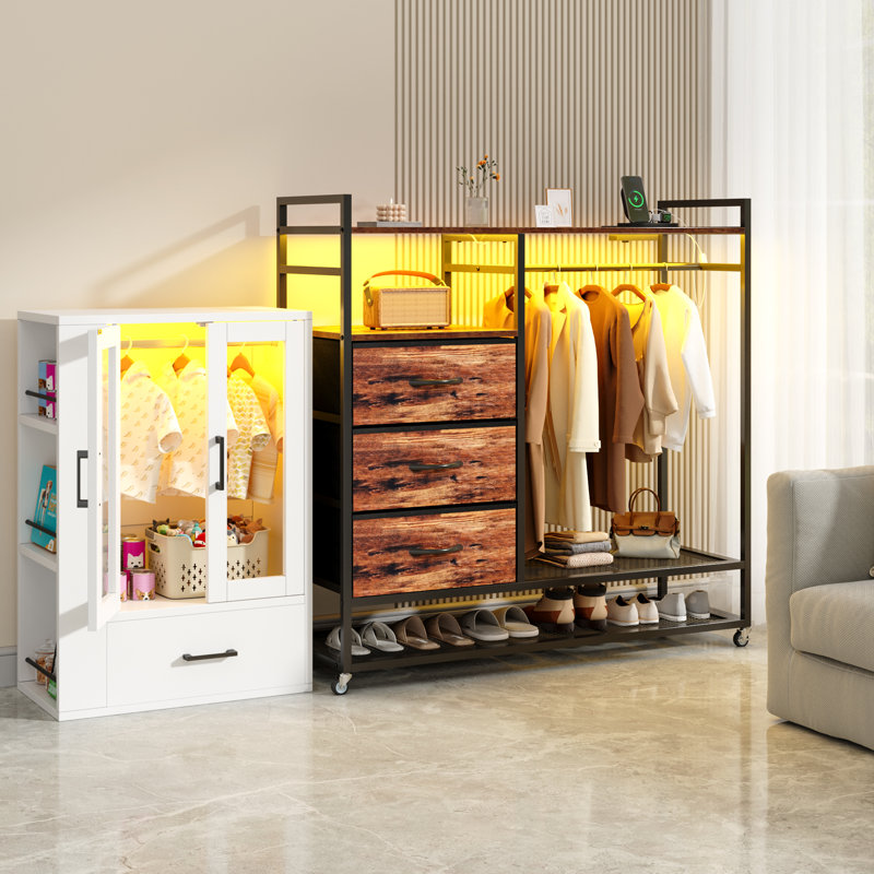 Commode pour chambre à coucher (3 tiroirs avec station de charge)