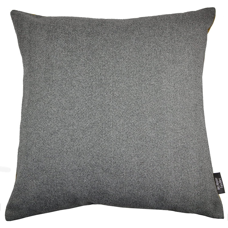 Square Floor Cushion, Grey/Orange
