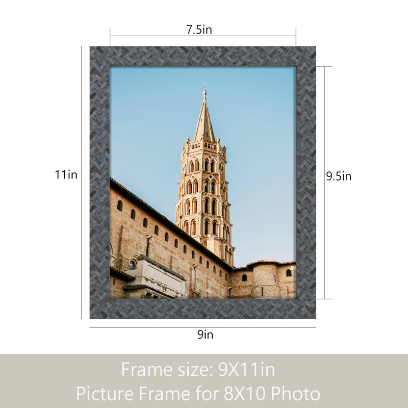Ensemble de cadres photo en bois, H 11,02 po x l 9,06 po x P 0,59 po