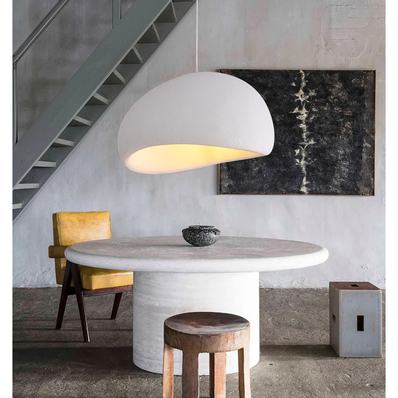 Jimyah 1- Light White Polyesters Unique/Statement Modern Pendant, 60" H x 19.68" W x 14.56" D
