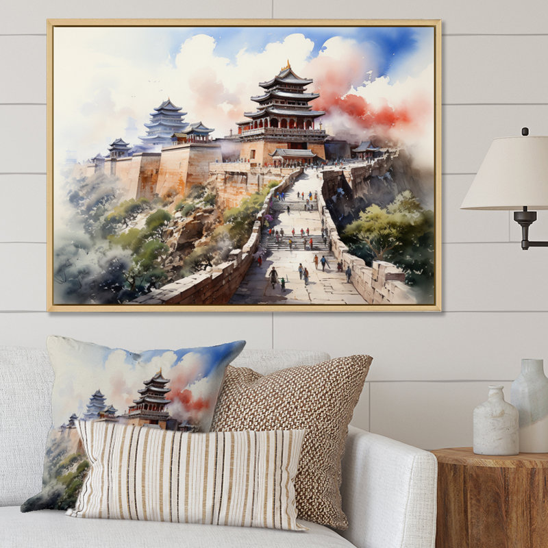 «China Art Forbidden City II», reproduction d'art sur toile, Cadre naturel flottant, H 30 po x l 40 po x P 1,5 po