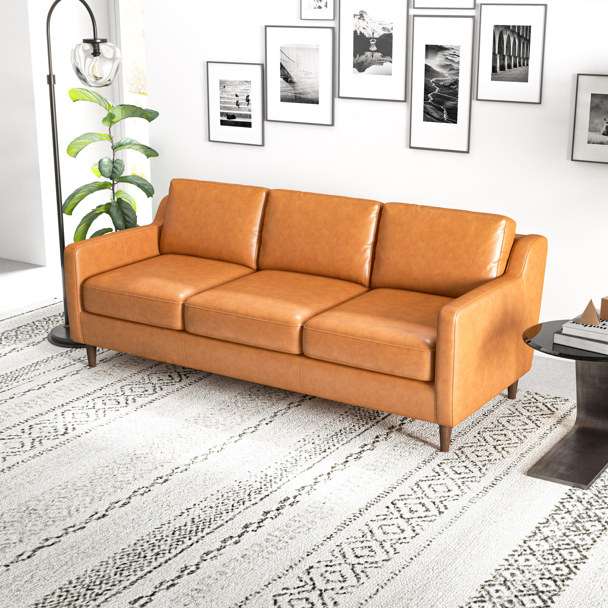 George Oliver Mid Century Modern Manny Tan Sofa | Wayfair