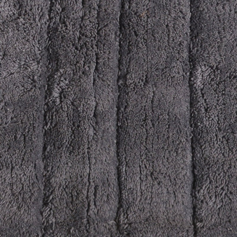 Linear Ribbed Two Piece Bath Mat Set, Charcoal