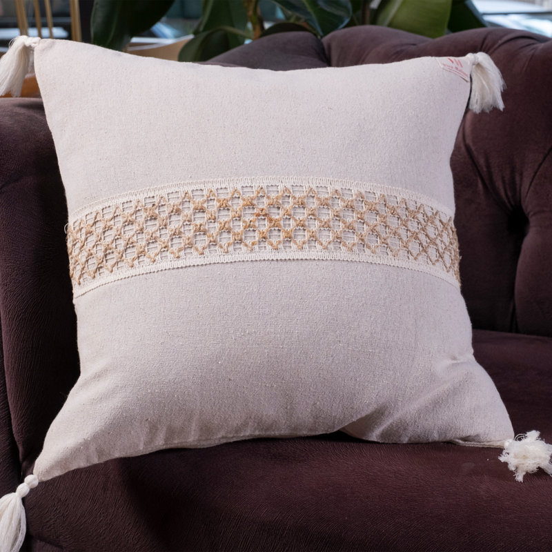 Ashwini White Square Cushion Cover