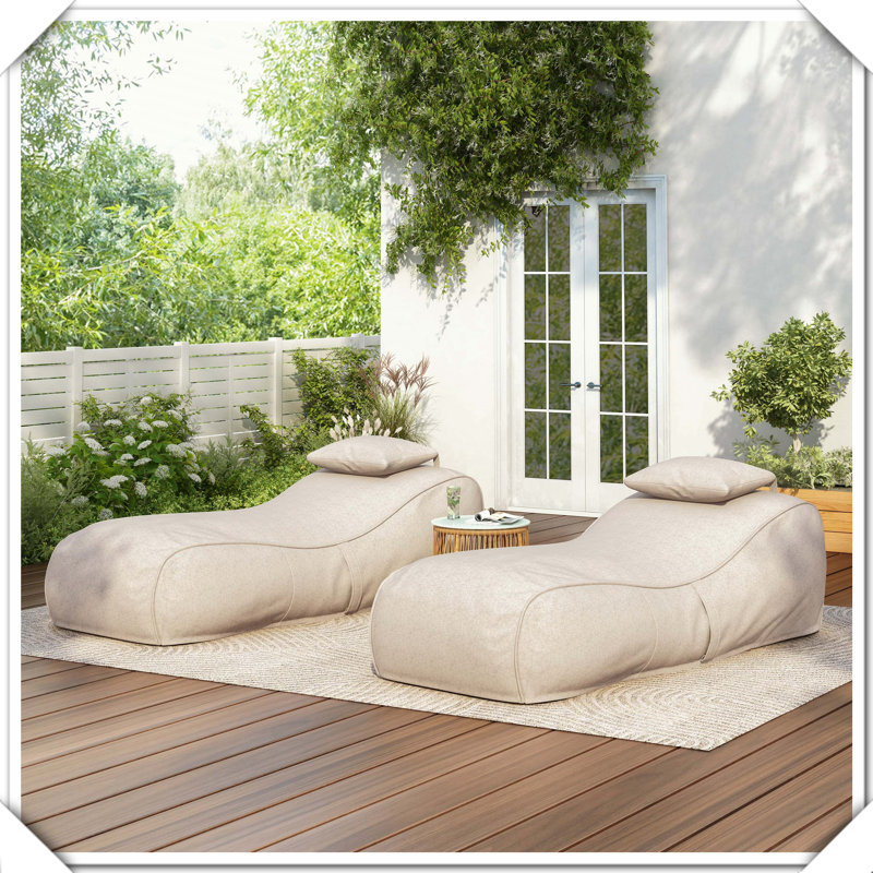Paire de fauteuils de détente pour l'extérieur, Beige