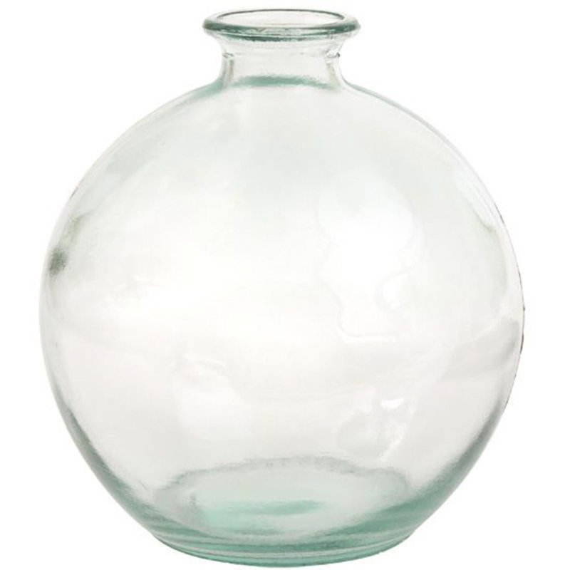 66 oz Vase de table boule en verre, transparent, Transparent