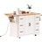 56" Rolling Kitchen Island With Rubber Wood Drop Leaf, Power Outlet, 4 Doors & 6 Drawers, White-1644917973