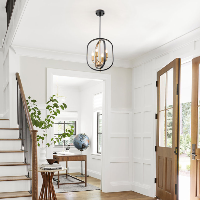 Luminaire suspendu géométrique 4 lumières avec cadres rotatifs