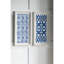 Sculptures modernes bleues et blanches suspendues: Duo de décor