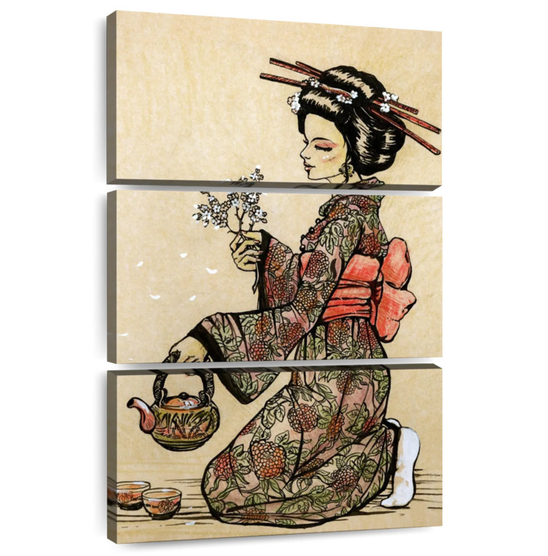 Leisha Geisha Serving Tea, 32" H x 20" W