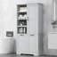 Armoire de rangement pour salle de bain avec portes et tiroirs, panier à linge inclinable, plusieurs espaces de rangement, style autoportant, tablette ouverte, tablette réglable-1333791989