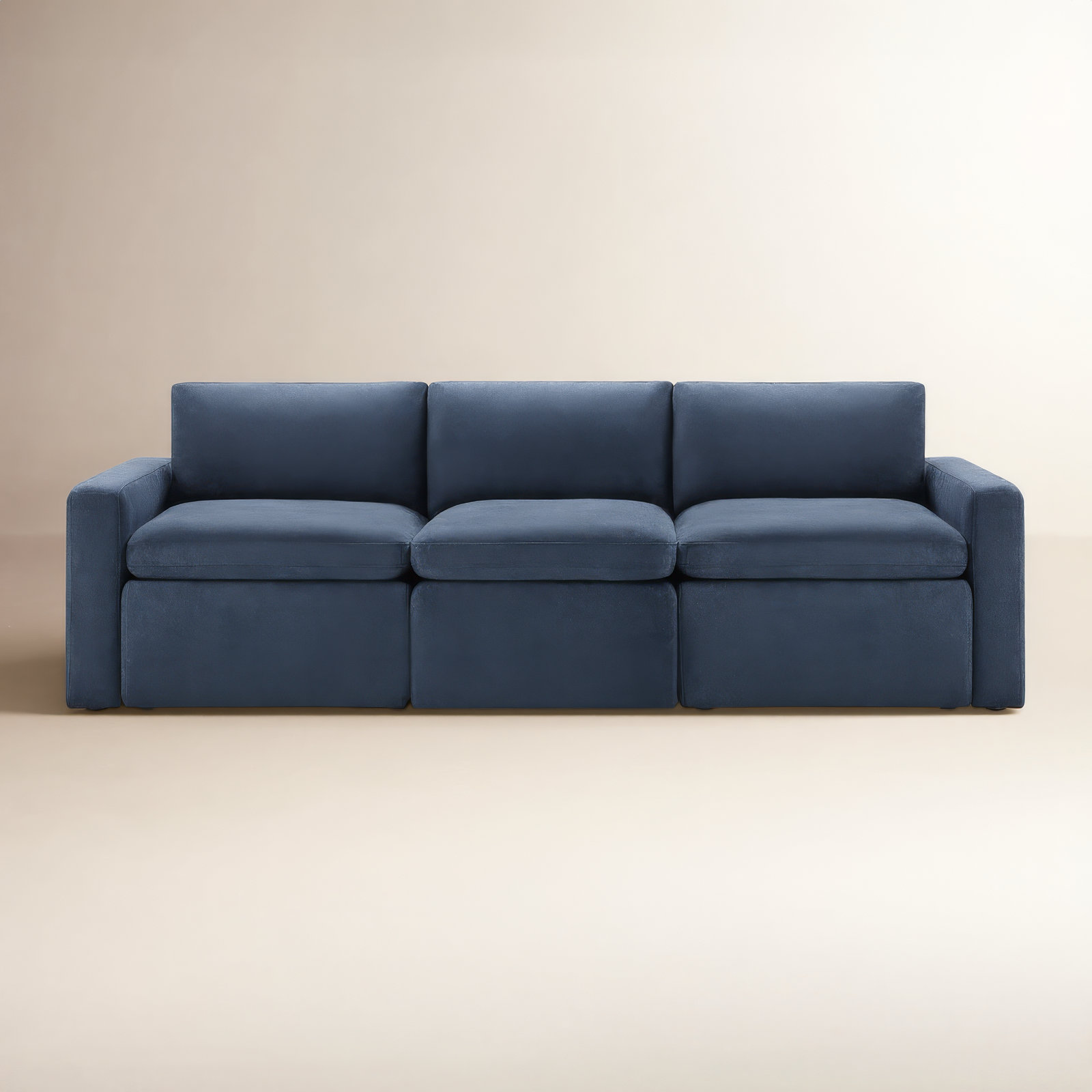 Lana 104" Linen Modular Sofa, Elite Indigo