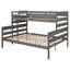 Wood Twin XL Over Queen Bunk Bed With Ladder, Grey