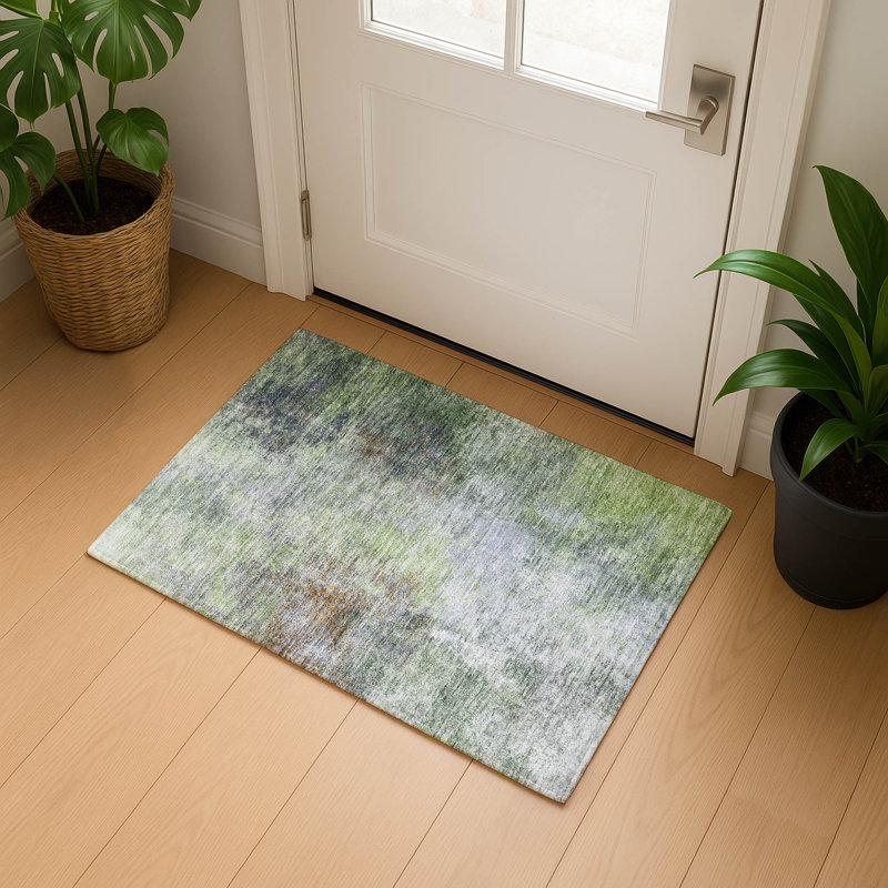 Tapis abstrait lavable à la machine de qualité supérieure Ariel, Rectangle 1 pi 8 po x 2 pi 6 po