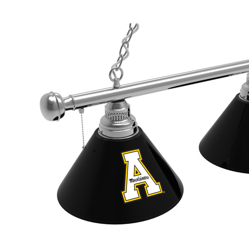 3 - Light Pool Table Lights Pendant, Chrome, Appalachian State Mountaineers