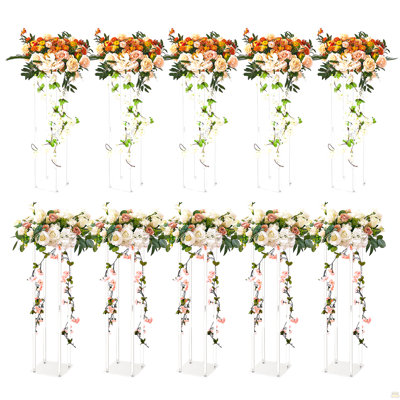 10 PCS de 23,6 pouces de hauteur, mariage avec stratifié acrylique, support de centre de table en forme de colonne en acrylique, support floral pour la réception des événements en T, décoration de fête