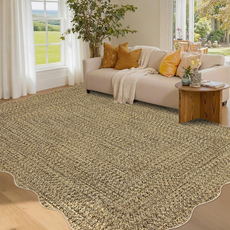 Tapis festonné Farmhouse, Jaune, Rectangle 10 pi x 13 pi