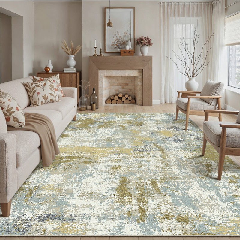 Vellum Modern Abstract Area Rug with Pet-Friendly & Machine Washable, Rectangle 8'6" x 11'6"