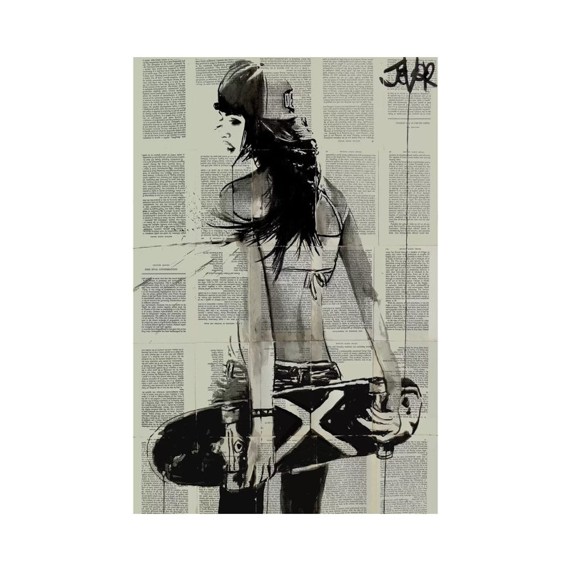 Sk8ter Gurl by Loui Jover - Wrapped Canvas Print, 66.04 cm H x 45.72 cm W x 1.91 cm D