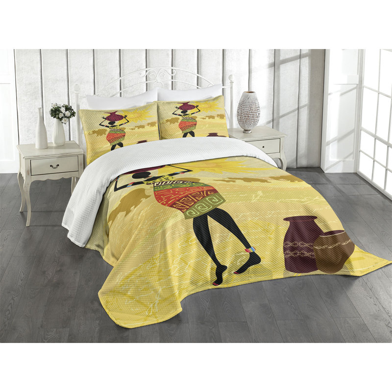 White Quilted King Bedspread Set with Pillow Shams