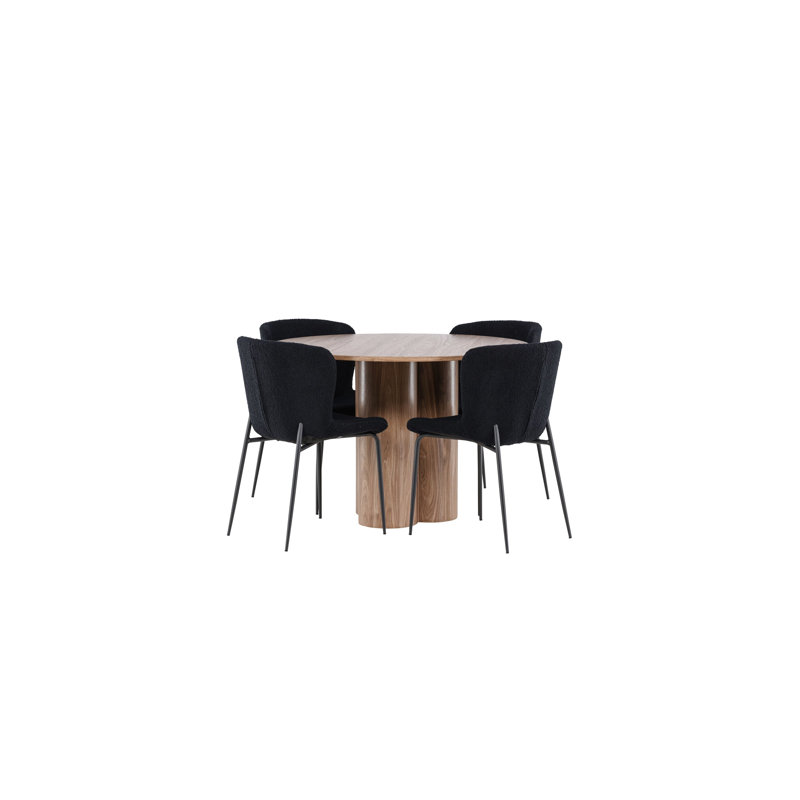 Noegel 4 -Person Dining Set, Brown