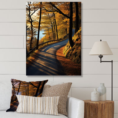 Gateway Autumn Road Into The Forest II - Road Wall Art