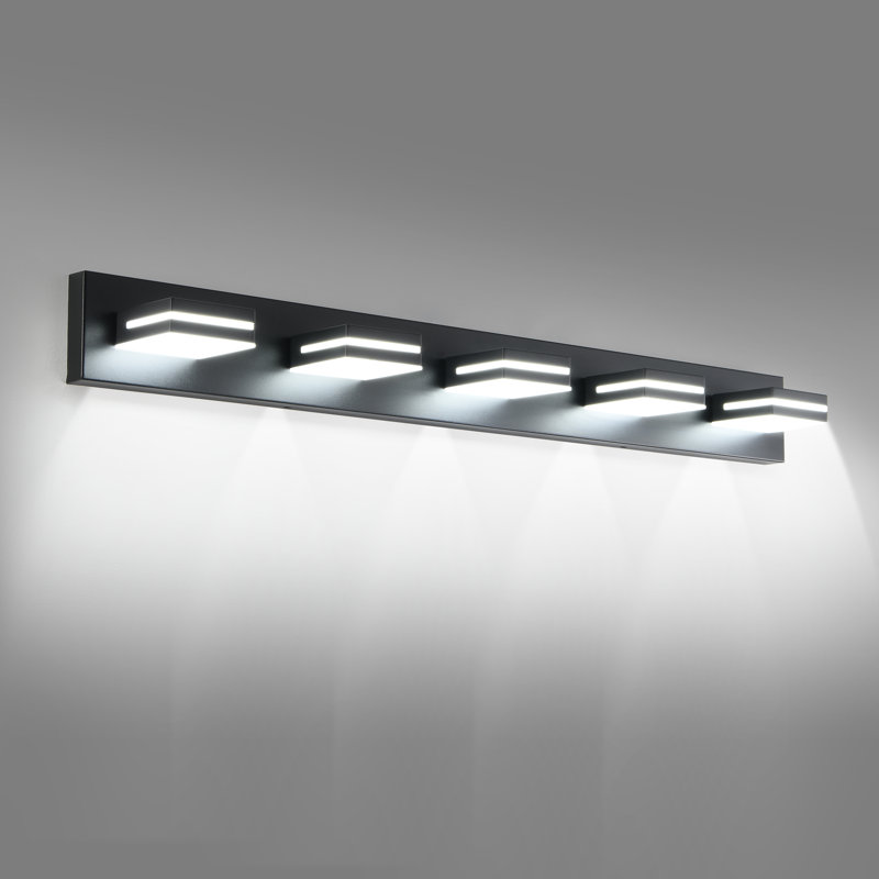 Modern Black LED Vanity Light 5-Lights Wall