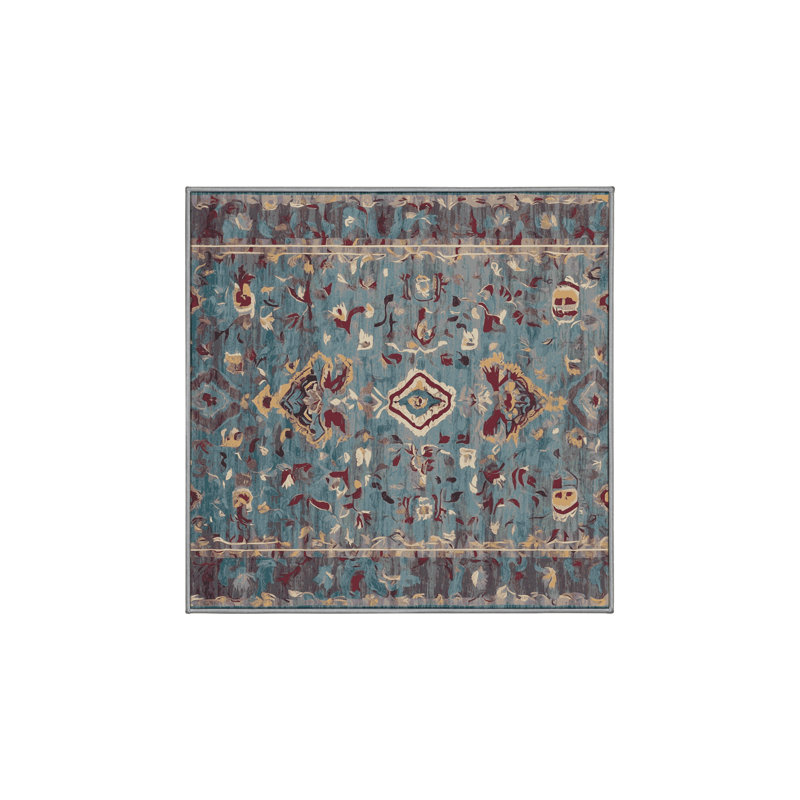 Tapis gris lavable à la machine, Carré 7 pi