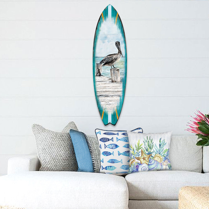 Décoration murale Pelican Surfboard, H 60 po x l 17 po x P 1 po