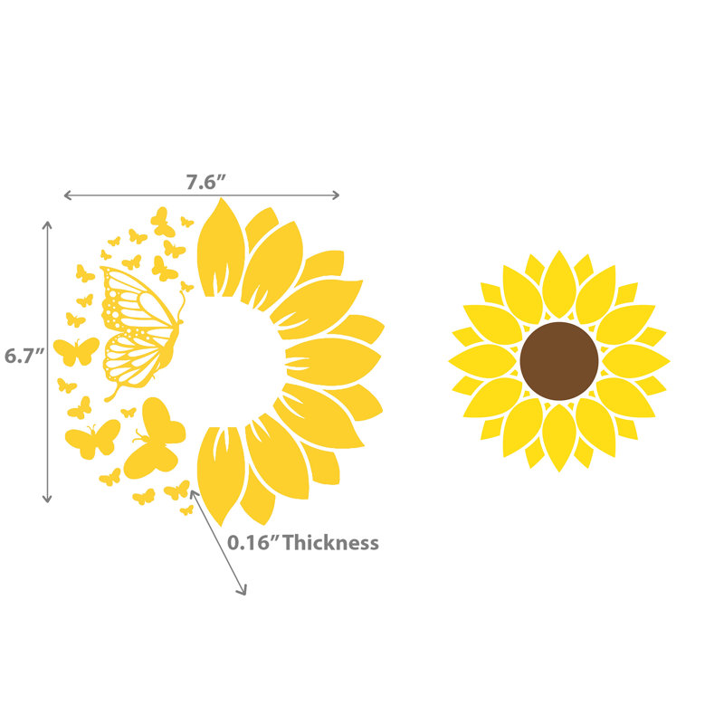 Ensemble de 2 suède suédois tournesol et papillon
