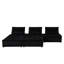 Canapé modulaire rembourré de mousse 5 pièces en velours noir avec assise 120 po profondeur 25,5 po 119,48 po Hauteur du produit et sièges