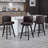 Brown Swivel Bar Stools Set of 2, 27.5" PU Leather Seat with Tufted Back, Solid Wood Legs, Counter Height Bar Chairs for Kitchen Island, Dining Room, Café-410309449-419668510