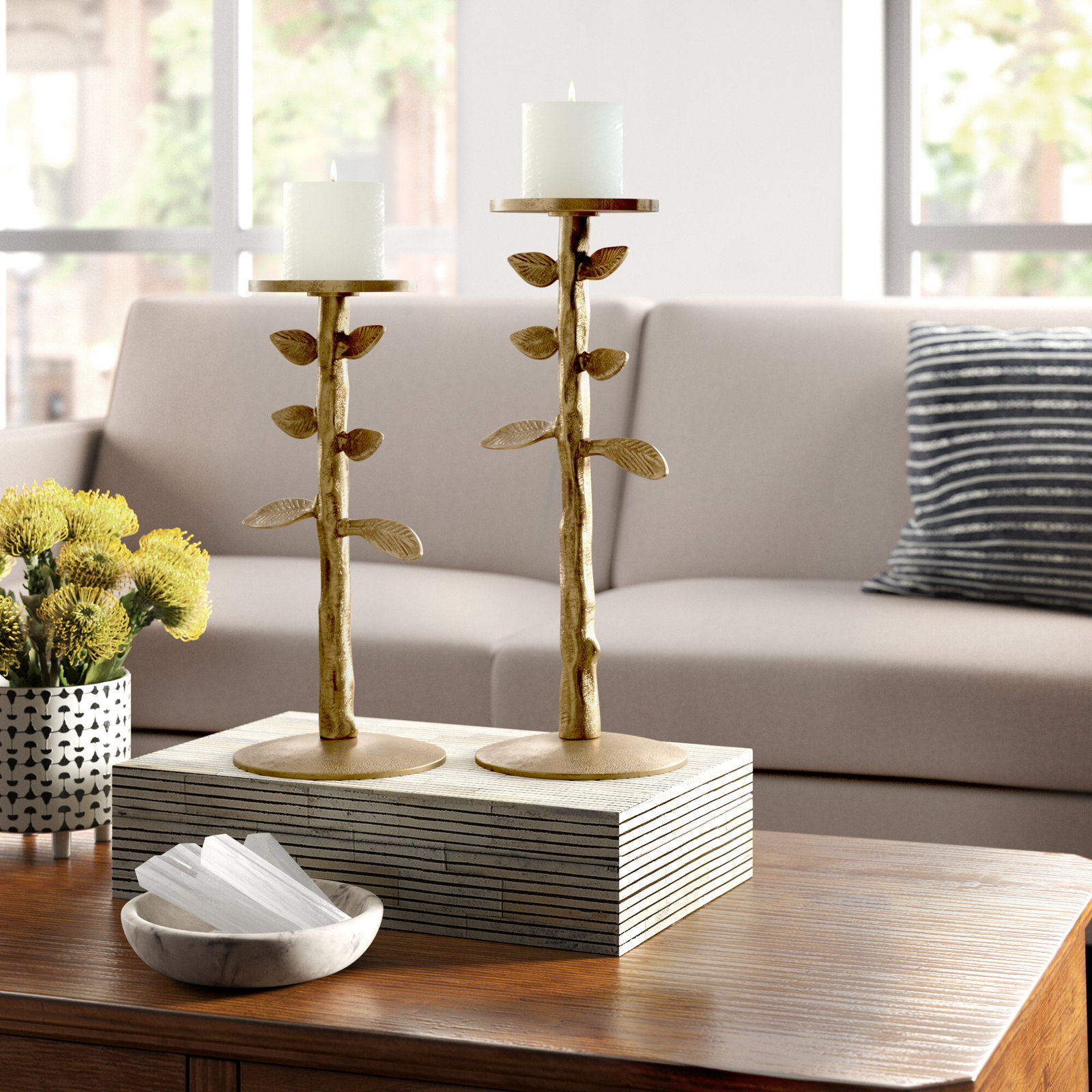 Tindra 2-Piece Aluminum Candlestick Set